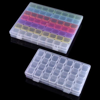 28/56 Bölmeli Kendin Yap Elmas Takı Saklama Kutusu Bölmeler Şeffaf Nail Art Aletleri Boncuklar Sergileme Saklama Kutusu Düzenleyici Kutu