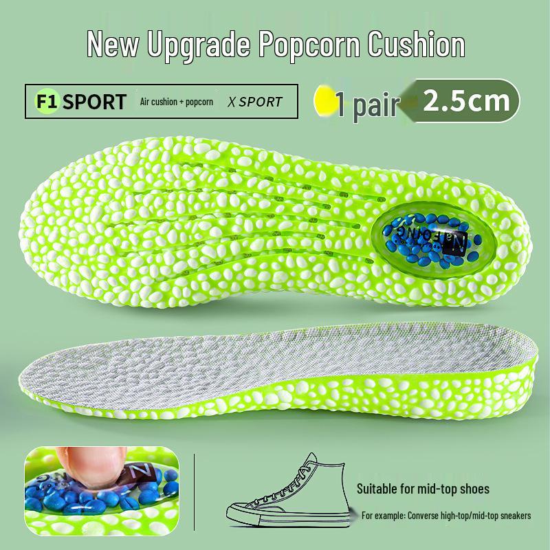 Popcorn Invisible Height-Boosting Insoles for Men & Women - Comfortable, Sporty Cushion for Boots