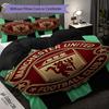 Manchester Glory Emblem Three-piece Set (1 * Duvet Cover + 2 * Pillowcase, Without Core) 2D Flat Christmas Birthday Gift Soft and Comfortable