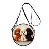 Cute Dog Print Round Shoulder Bag Casual Messenger Bag for Woman Best Gifts 2D Flat Casual Daily Crossbody Bag