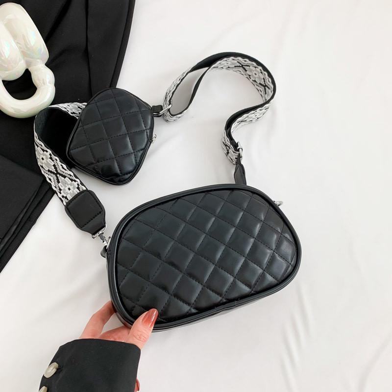 Стильная и модная весенняя новинка, повседневная маленькая сумка через плечо из ПУ чёрный