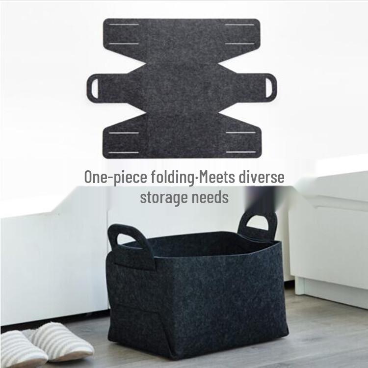 Foldable Felt Storage Basket for Laundry - Large, One-Piece Design