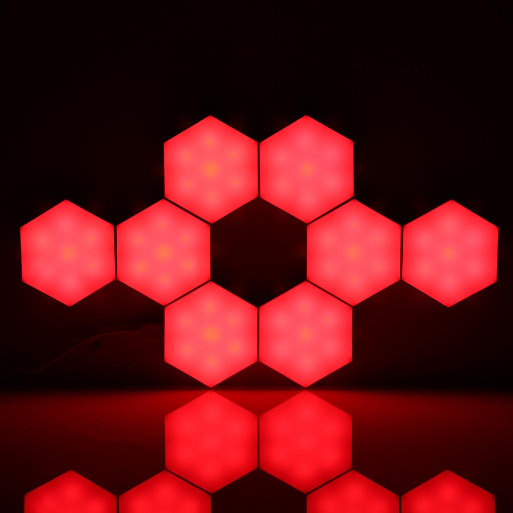Neoglint 12PCS BT Connected RGB Hexagon Light Ambient Lamp Wall Decorative Lighting with Controller Supported Phones