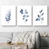 Indigo Blue Botanical Posters Navy Branches Plant Leaves Wall Art Canvas Painting Nordic Living Room Interior Home Decor Mural