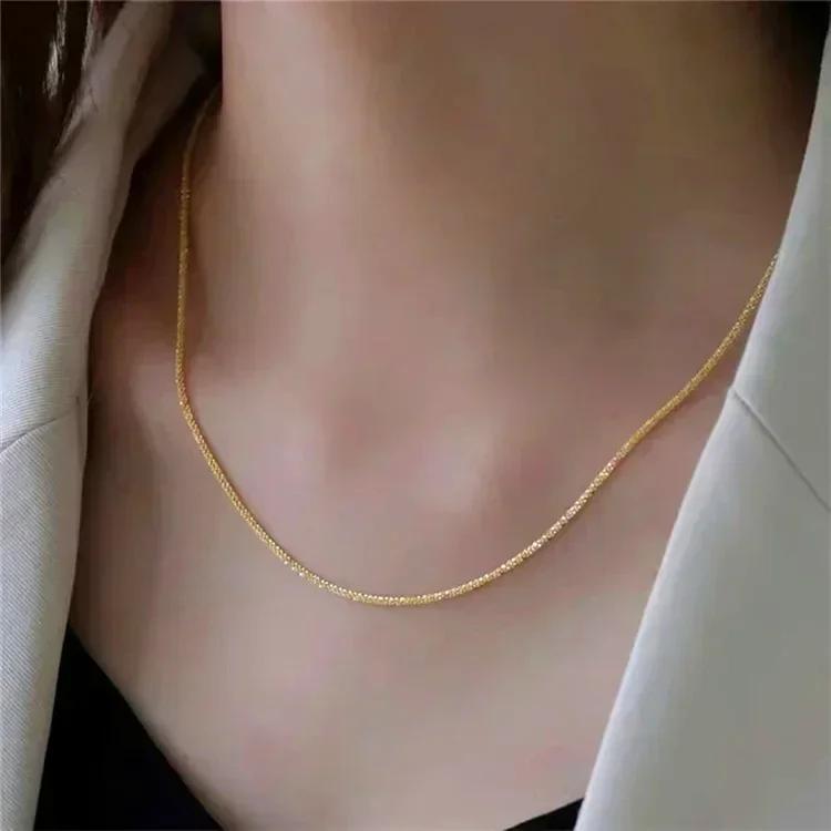 Popular copper Colour Sparkling Clavicle Chain Choker Necklace Collar For Women Fine Zircon Wedding Party Birthday Gifts 2023