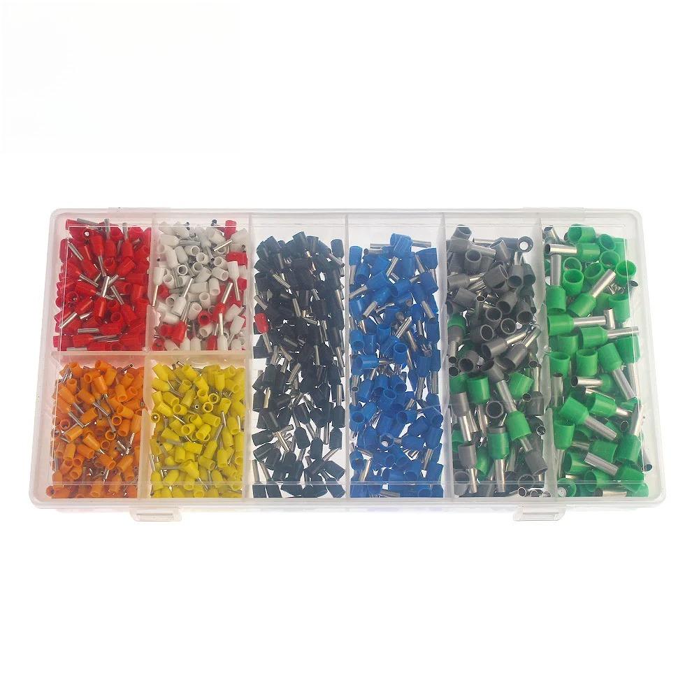1200pcs Tubular Terminal Block Connector Wire Terminal Kit Insulated Cord Pin End Terminal Electrical Crimper Terminator