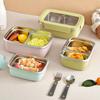 WORTHBUY Picnic Portable Large Capacity Lunch Box With Single/Double Compartments Leak-proof 304 Stainless Steel Food Container