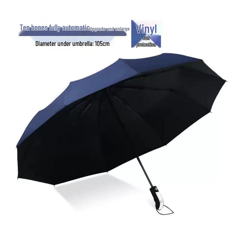 Dual-Use 10-Rib Folding Umbrella with Sun Protection & Anti-UV for Two People, Suitable for Sunny & Rainy Days with Custom Logo Option