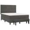 3138026 vidaXL Lit à sommier tapissier et matelas Gris foncé 140x200cm Velours