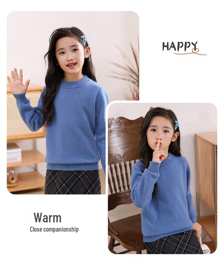 Pulover Premium pentru Copii din Cașmir Pur - Gât Mediu-Înalt, Tricot Cald de Toamnă/Iarnă pentru Băieți și Fete