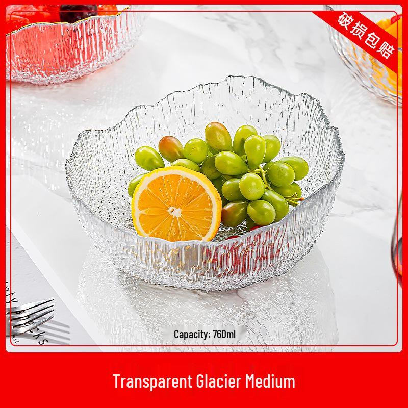 2024 Luxury Glass Fruit Plate for Living Room Coffee Table - Ideal for Snacks and Dried Fruits