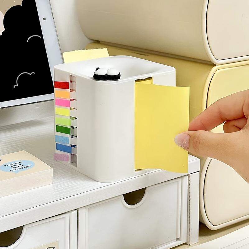 Multifunctional Sticky Note Dispenser Plastic Sticky Note Holder White Sticky Note Container Office Supplies For Office Desk