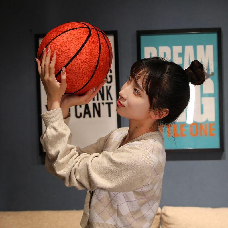 24X24Cm Basketball Plush Pillow Simulation Sport Ball Stuffed Toy Indoor Home Interactive Game Plushie Man Gift