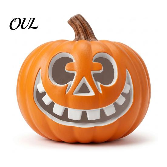 Outdoor Yard Decorations LED Halloween Pumpkin Light, Light Up Jack O Lantern Decor, Color Resin Lamps Gradient Glowing Lamp for Porch Window
