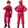 Squid Game Theme Cosplay Red Jumpsuit With Polyester Fabric For Girls Halloween Costume
