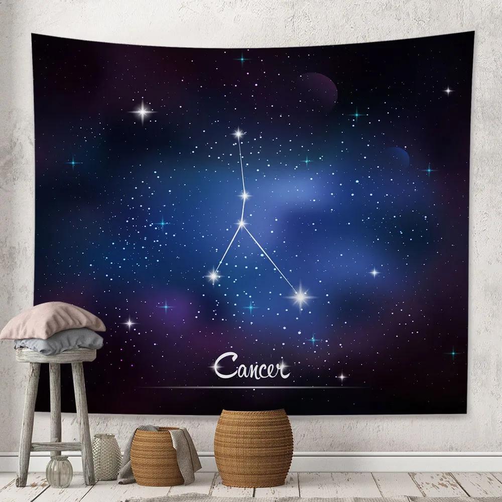 Beautiful Constellations Starry Sky Tapestry Background Cloth Bedroom Home Decoration Star Divination Theme Wall Tapestry