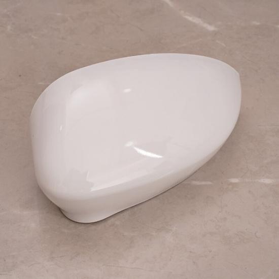 Clip-on White Left Side Wing Mirror Cover Cap Replacement For Fiat 500 2007-2022