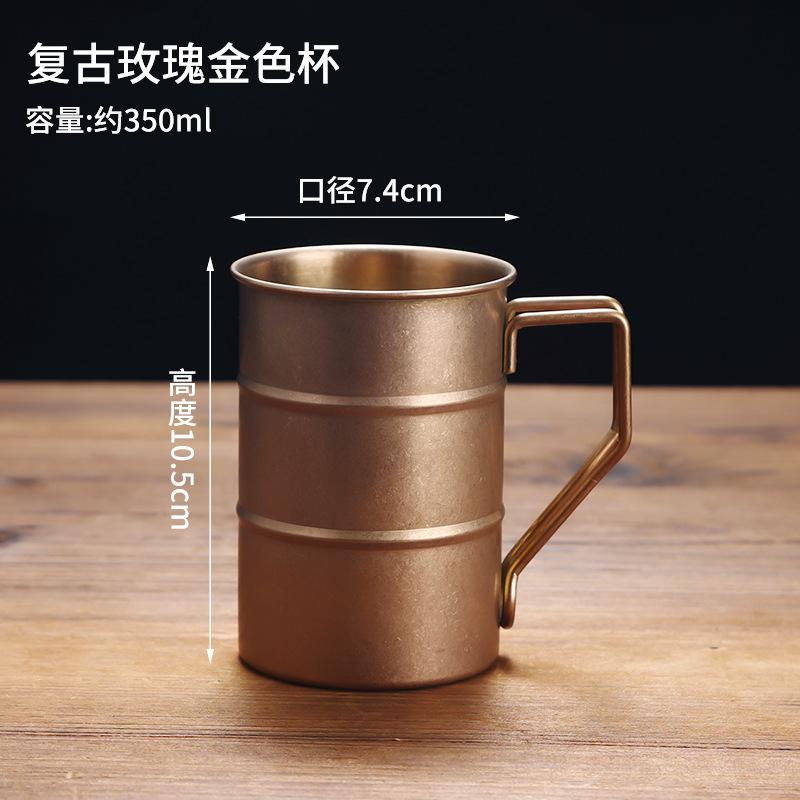 Vintage Stainless Steel Beer Mug Teacup Travel Camping Restaurant BBQ Draft Water Cup Creative Cold Drink Coffee Cups Tableware