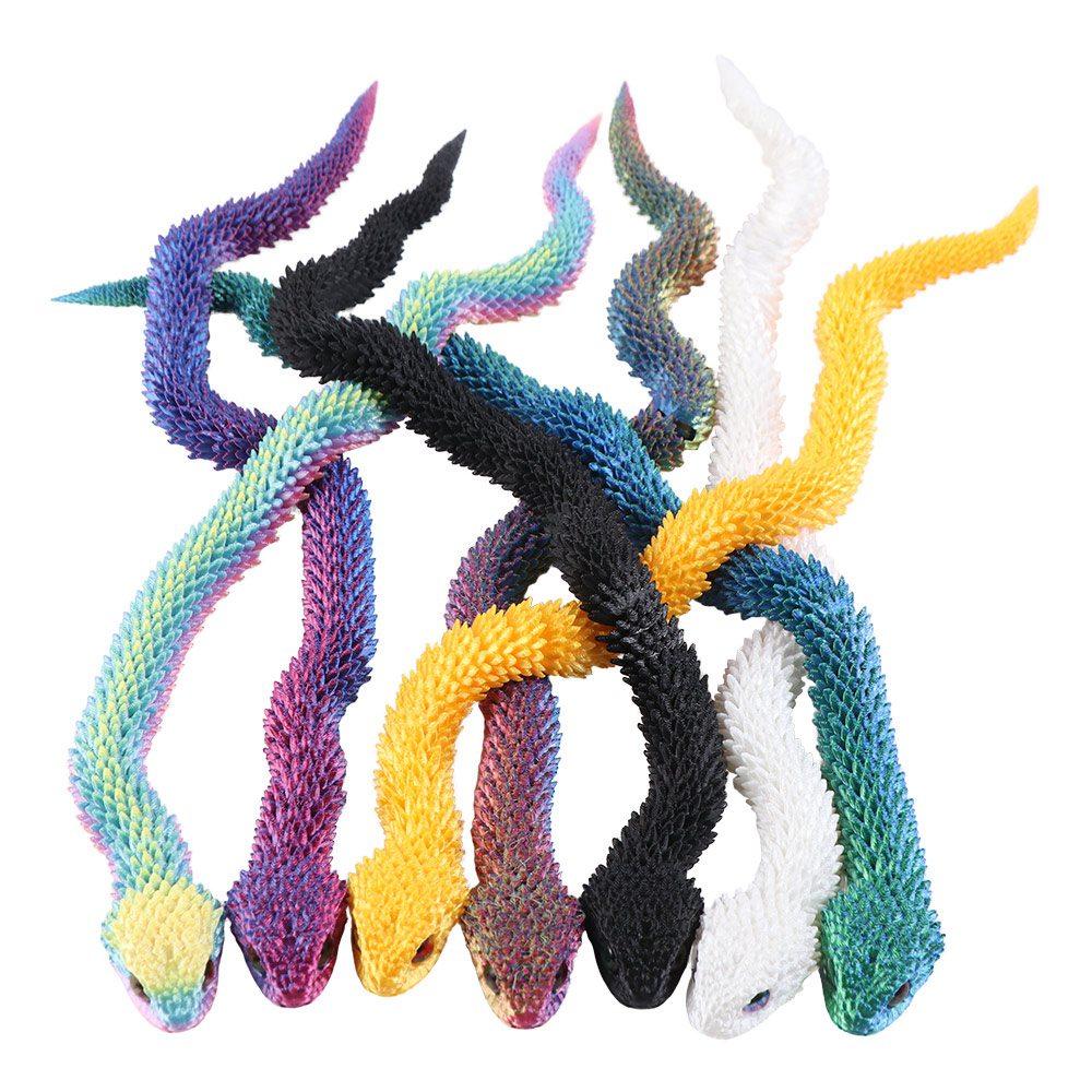 30/45/60cm 3D Printed Snake Toy Multicolor Animal Simulation Model  Halloween