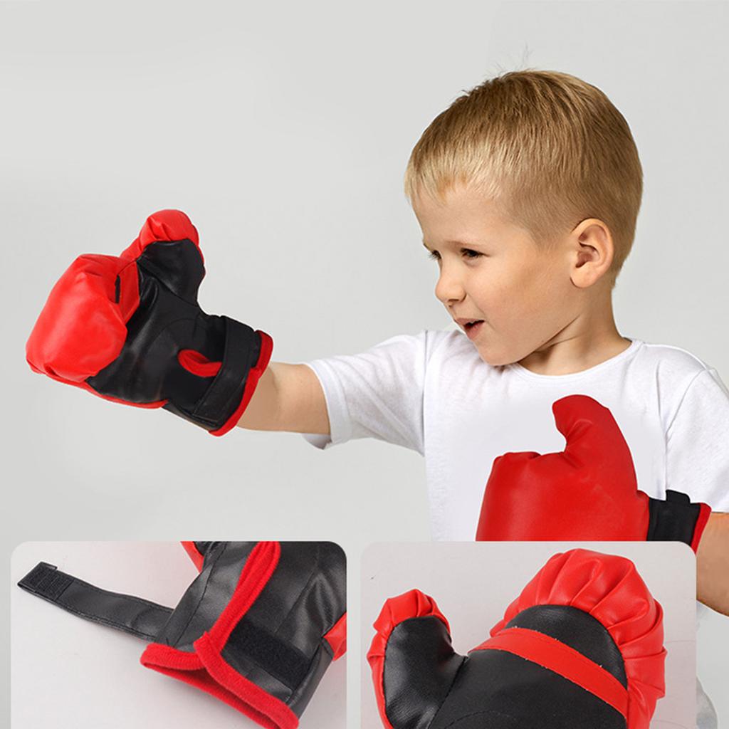 Kids Punching Bag Stable Stand Stress Relieve Improve Coordination Boxing Bag Toy with Gloves L