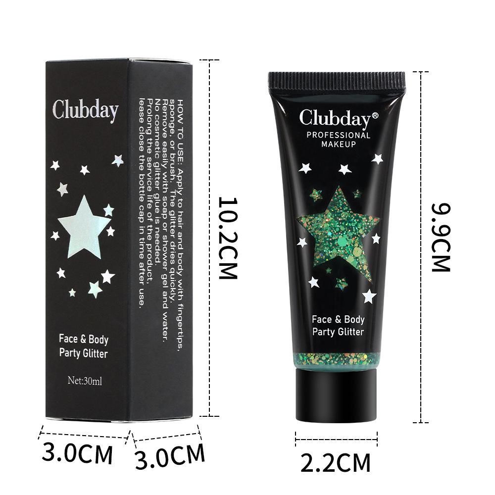 Clubday Face & Body Party Glitter Gel Liquid Chunky Sequin Shimmer Eyeshadow Chameleon Sparkle Makeup for Festival Rave Christmas Stage Performance