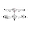 RC Axle Assembly Set Aluminum Alloy Front and Rear Axle for SCX10 II 90046 90047 1/10 RC Crawler Upgrade Parts Silver and Red