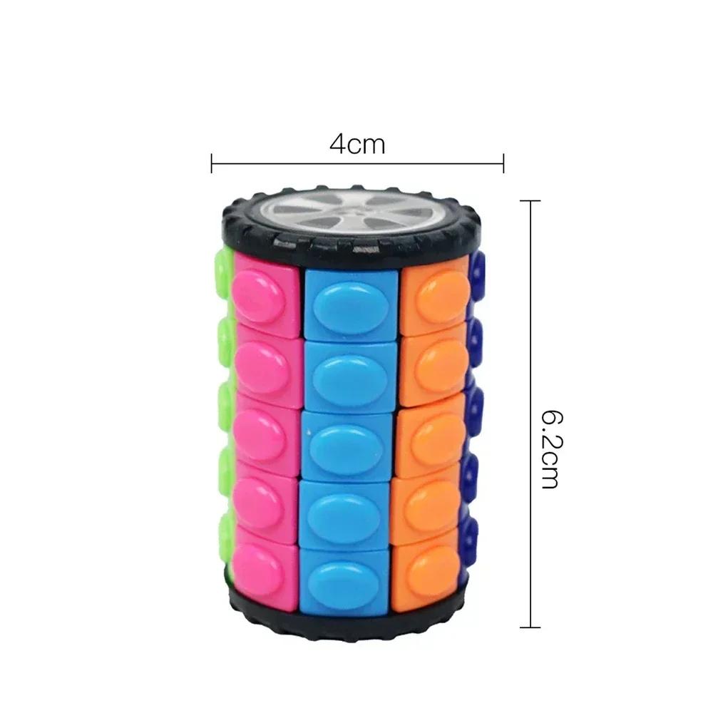 3D 7 Level Rotate Slide Cylinder Sliding IQ Puzzle Toys Kids Educational Brain Teasers Fidget Sensory Finger Magic Tower Toy