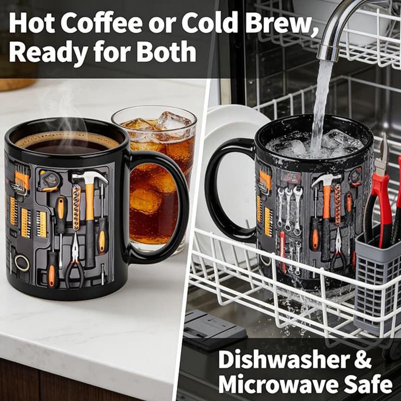 The Ultimate Mechanic's Toolbox Mug, 11oz Ceramic Mechanic Toolbox Coffee Cup For Birthday Christmas Thanksgiving Anniversary