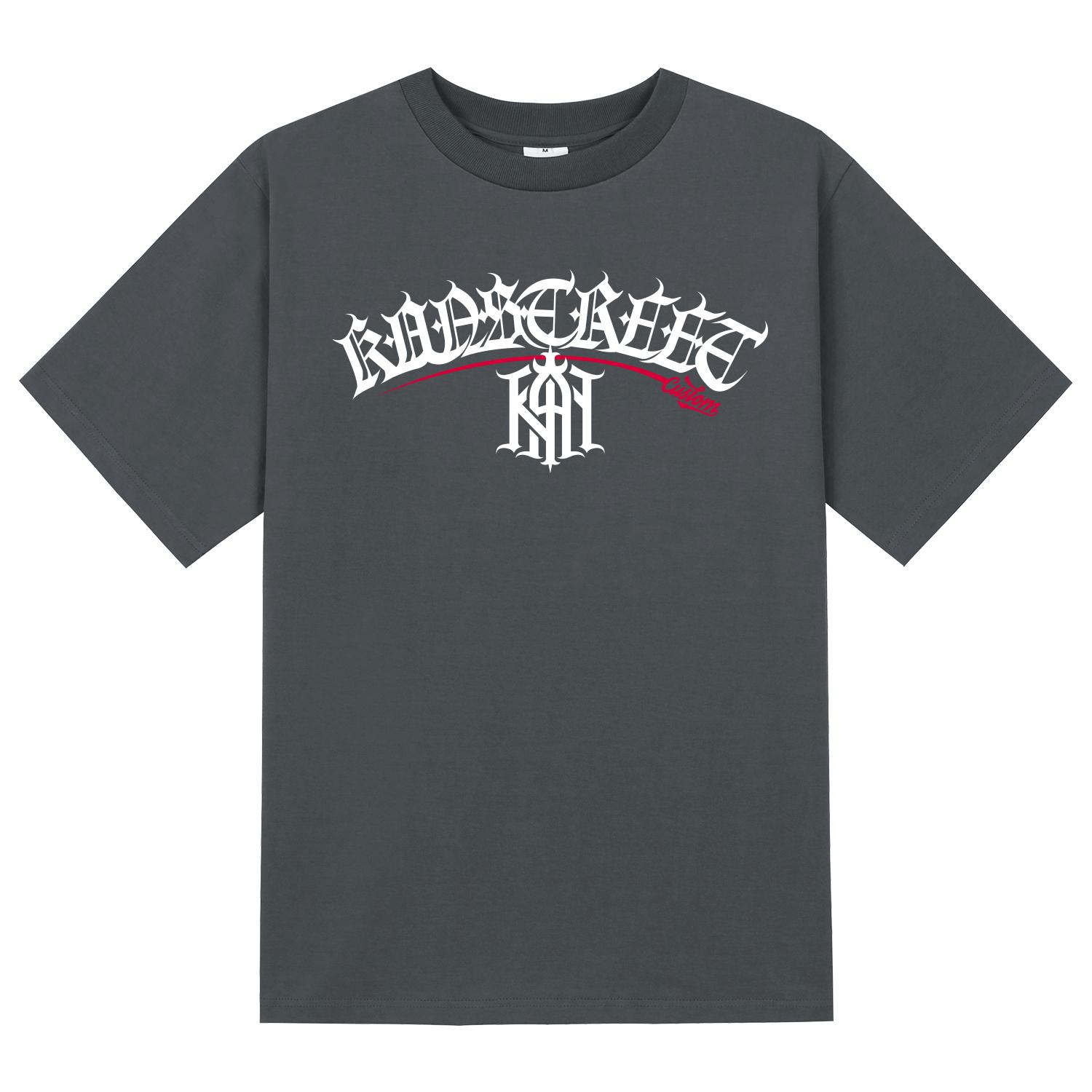 Khan 6312 Ktg0159 Lettering Khan Symbol Short Sleeve T-Shirt - Gray Gray/L