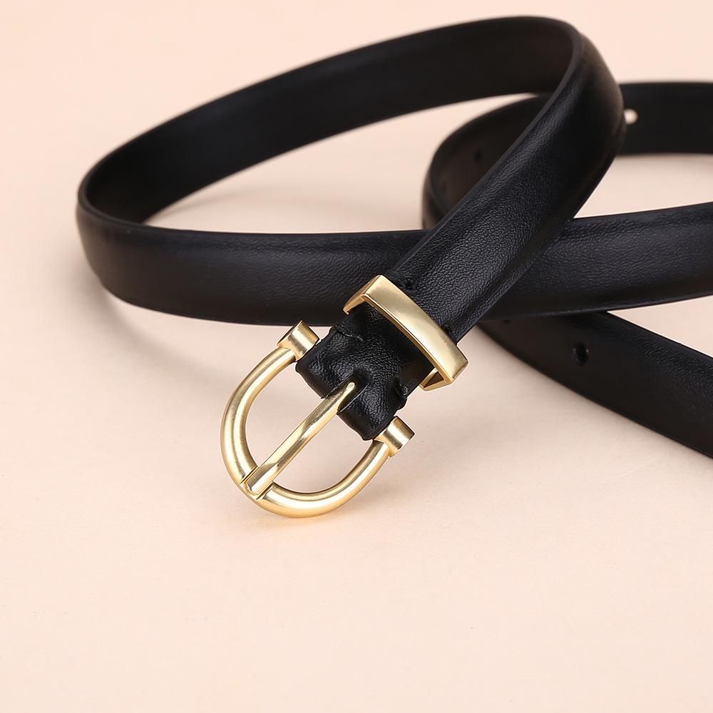 

Женский ремень с пряжкой, женский простой джинсовый костюм из чистой коровьей кожи, брюки-кюлоты для женщин 110cm чёрный