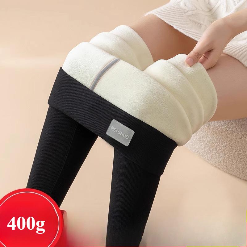 Lamb's Wool High-waisted Extra-thick Bottoms Women's Outer Wear Fall and Winter Padded and Thickened Large Size Elastic Thin Warm Cotton Pants