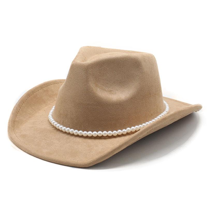 Vintage Pearl Western Cowboy Hat Men And Women, Tibetan Suede Jazz Hat, Top Hat