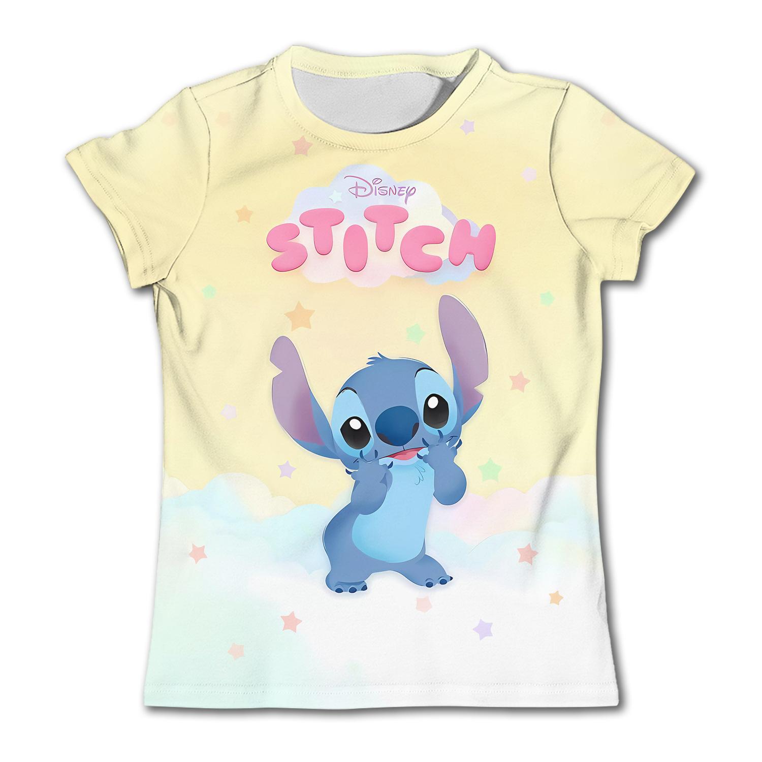 

Birthday T Shirts for Kids Cartoon Girls Stitch Clothes Boys Baby T-shirt Girl Soft Short Sleeve KID Sportswear Child Top Tees 140