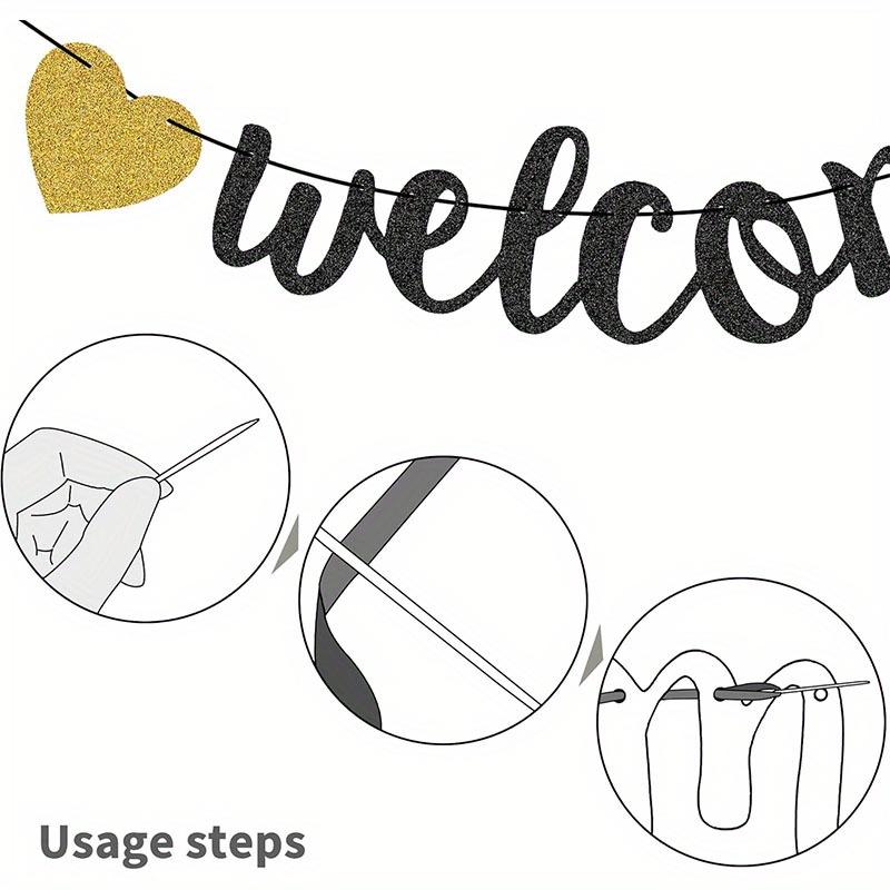 Welcome to Team Banner Black Gold Flash Welcome Banner for New Employees Team Members Colleagues Staff Colleagues New Teachers Welcome Party