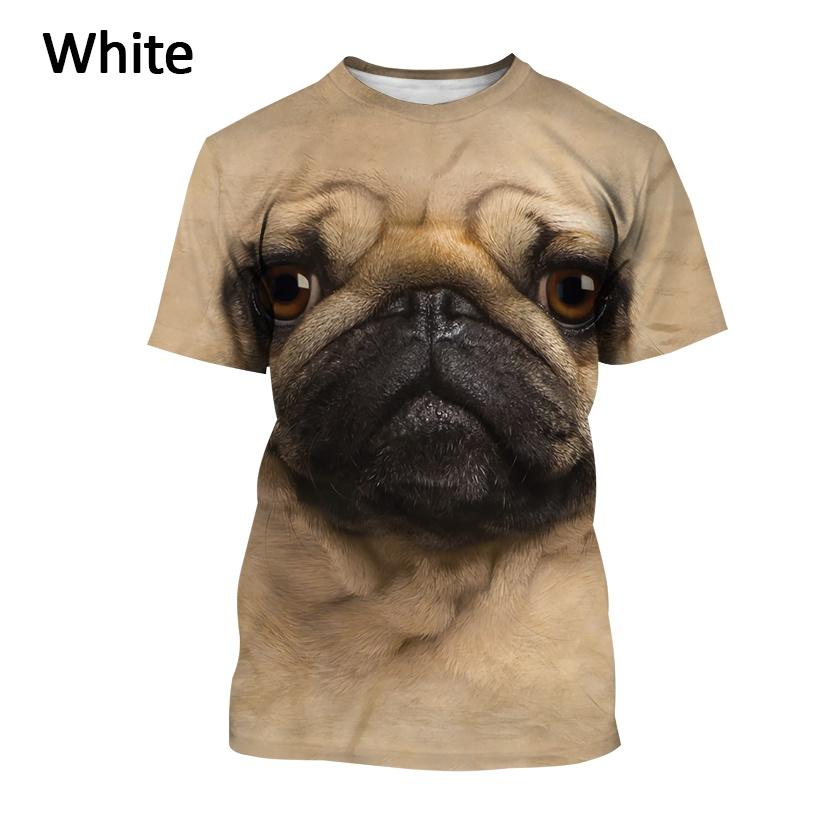 Tricou de modă cu gât rotund de vară cu imprimare 3D pentru câini