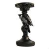 Candelabro de Mesa Gótico com Prato para Vela Preto para Halloween, Corvo de Lareira
