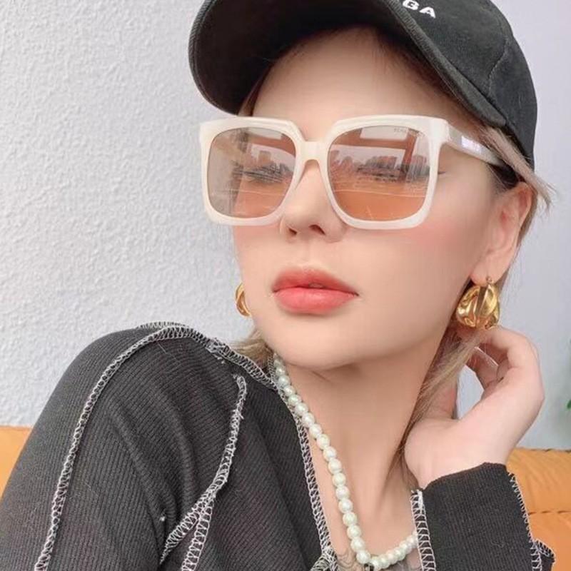 Trendy Oversized Square Sunglasses For Women Chunky Frame UV Protection Versatile Street Style Shades 3555