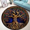 Runder Vintage-Teppich 'Baum des Lebens' für Wohnzimmer und Schlafzimmer Eleganter rutschfester Teppich Stilvolle dekorative Bodendekoration Perfektes Geschenk