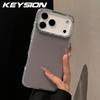 KEYSION Luxury Jewelled Transparent Matte Phone Case for iPhone 16 17 Pro Max 17 Air 16 Plus TPU+PC Shockproof Armor Back Cover
