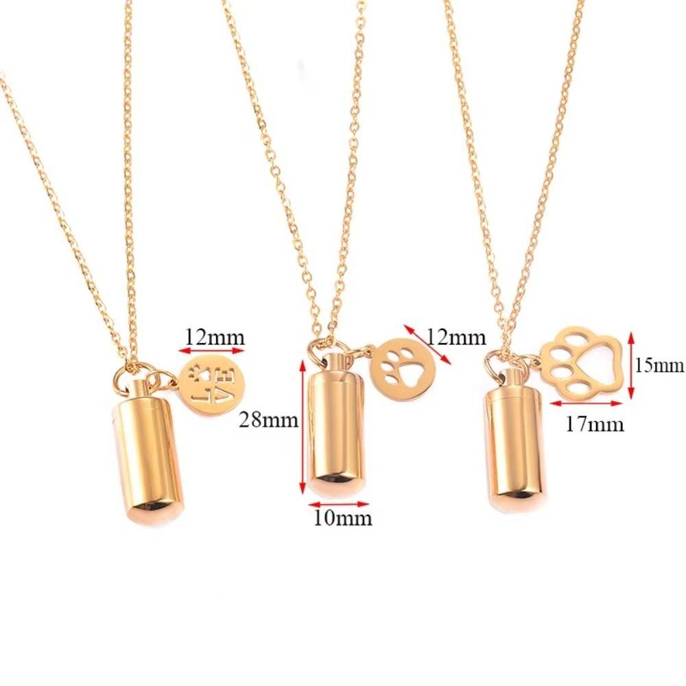 Cylinder Pet Ashes Pendant Stainless Steel Memorial Ashes Pendant Cremation Jewelry