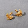 Vintage Semicircular Bending Irregular Old Removable Stud Earrings