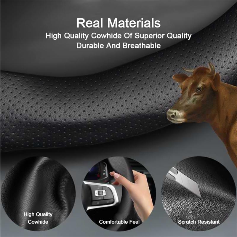 Non-Slip Carbon Fiber Leather Car Steering Wheel Cover For Honda Civic Accord Odyssey Fit CR-V HR-V Jazz City Breeze Jade Crider