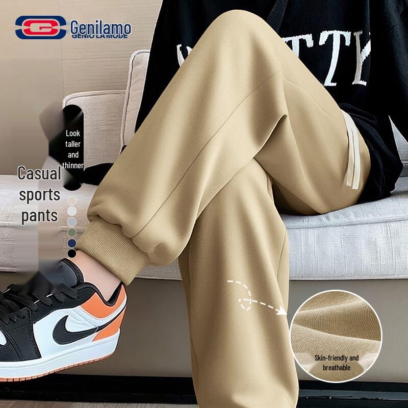 

GENIOLAMODE Men s Casual Cotton-Blend Drawstring Joggers 3XL