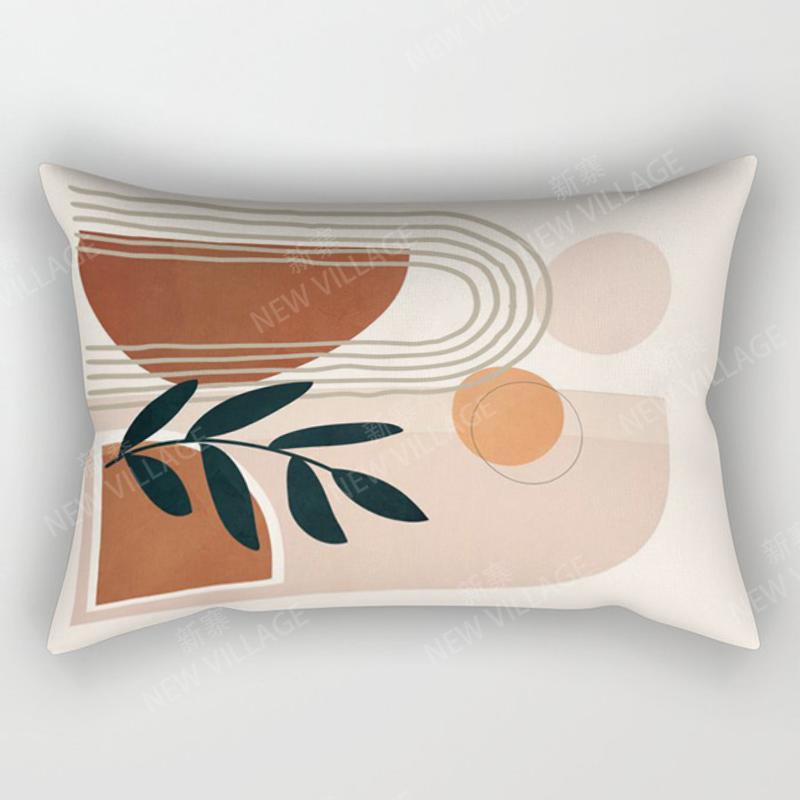 Decor nordic de toamnă, îmbrățișare, față de pernă, abstractă, frunze geometrice, boemă, canapea mașină, husă de pernă pentru sufragerie 30x50