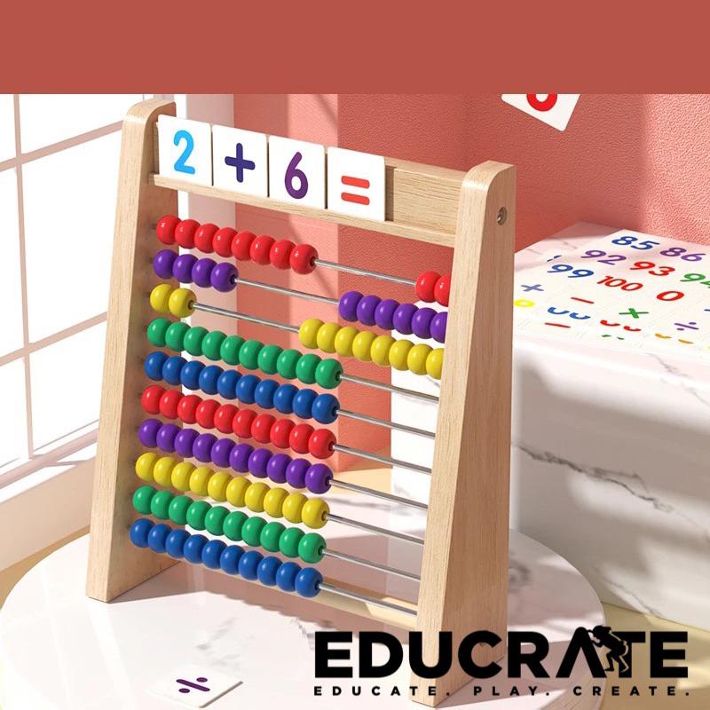 educratePH 10 row Wooden Abacus Arithmetic Kids Toddler number math