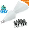 New 8/26Pcs/Set Silicone Pastry Bag Tips Kitchen Cake Icing Piping Cream Cake Decorating Tools Reusable Pastry Bags+24 Nozzle Se