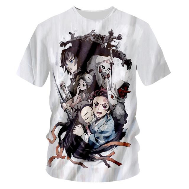

Аніме Demon Slayer Kimetsu No Yaiba Футболки з 3D-друком Косплей Літній одяг з короткими рукавами Футболки з мультфільмами XXL