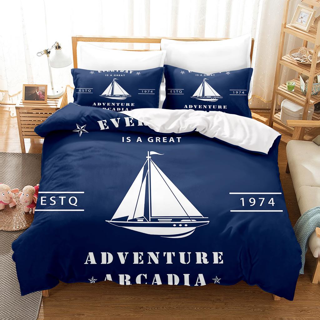 Nautical Anchor And Compass Duvet Cover Set Bedding Comforter Sets King Size  3D Children'S   1 Quilt Cover