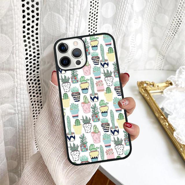 Watercolour Succulents Cacti Phone Case For Samsung Galaxy S10 S22 S23 S24 Note 10 20 Lite S20 Plus S21 Ultra Back Cover