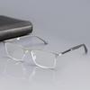 Men's Half-frame Business Reading Glasses Anti-blue Light Anti-fatigue Metal Frame Presbyopia Glasses +1.0 To +4.0